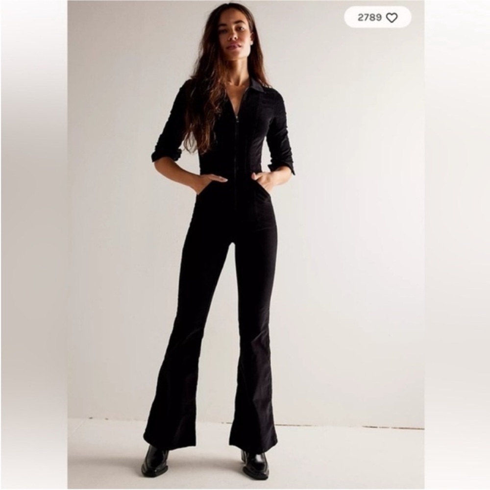 We the free Jade cord Black Women's Jumpsuit